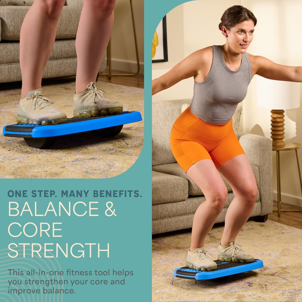 4-In-1 Aerobic Balance Board and Step Up Exercise Platform - Adjustable Multi...