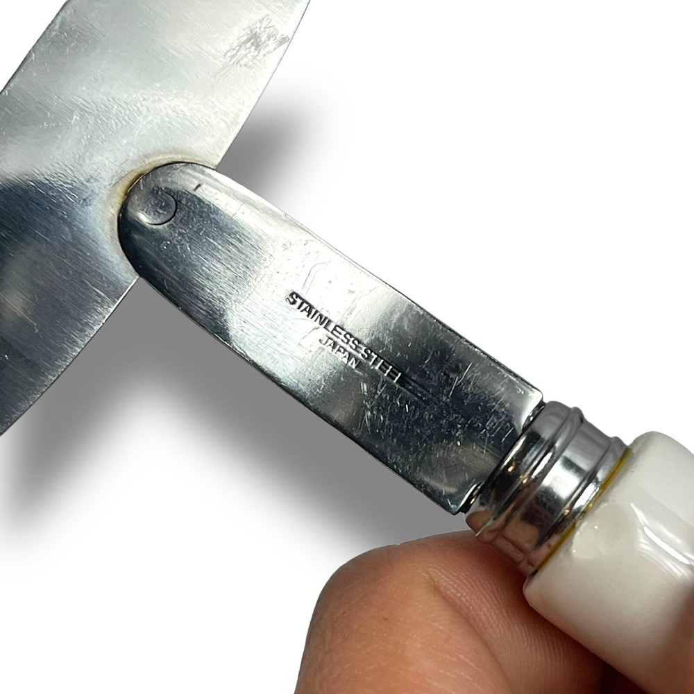 Cheese Slicer Server Ceramic Seashell Handle Stainless Steel Japan