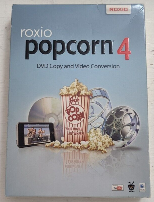 Roxio Popcorn 4 Dvd Copy / Conversion software, Mac, Sealed
