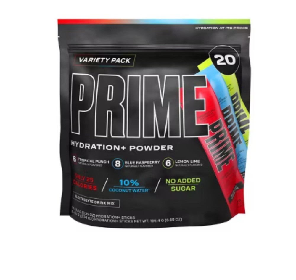 Prime Hydration + Electrolyte Powder Sticks Variety Pack 20 Pk