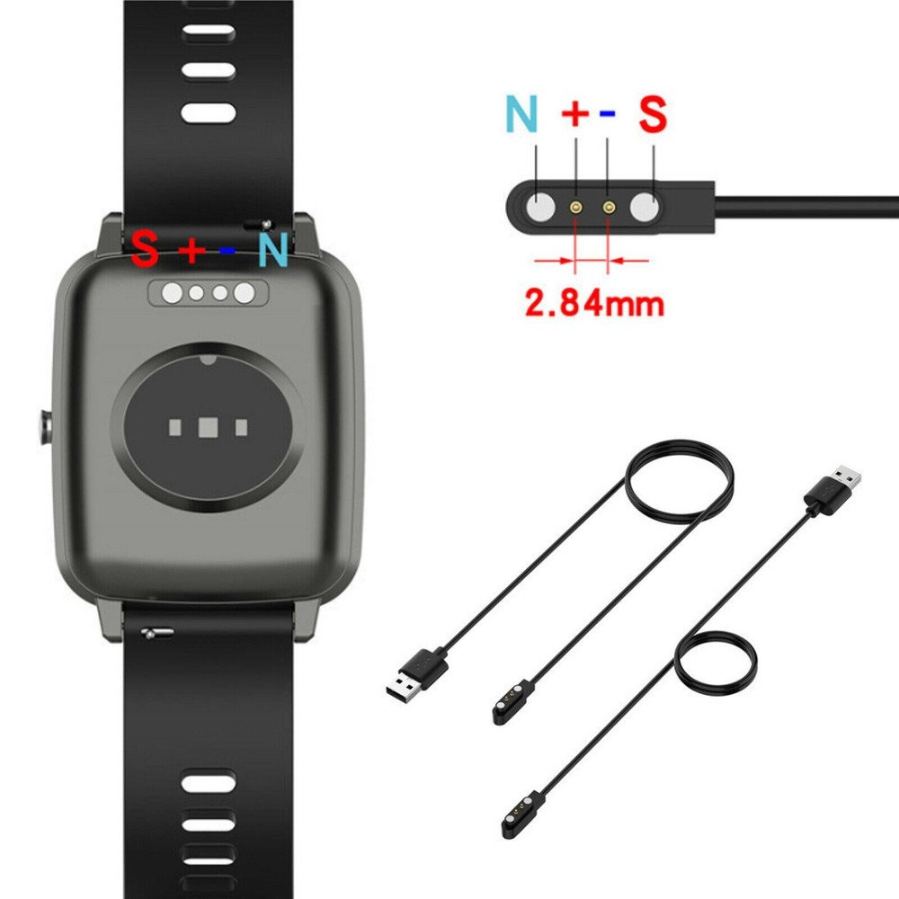 60cm 2-Pin Universal USB Data Charging Cable Magnetic Charger For Smart Watch E
