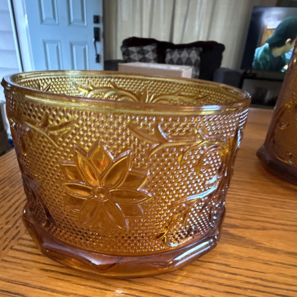Indiana glass Tiara pattern amber color. Zero chips or cracks
