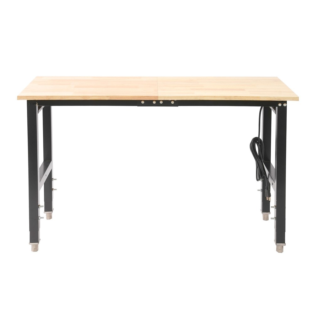 Max 2000 lbs Adjustable Height Workbench W/Power Outlets Heavy-Duty Work Table