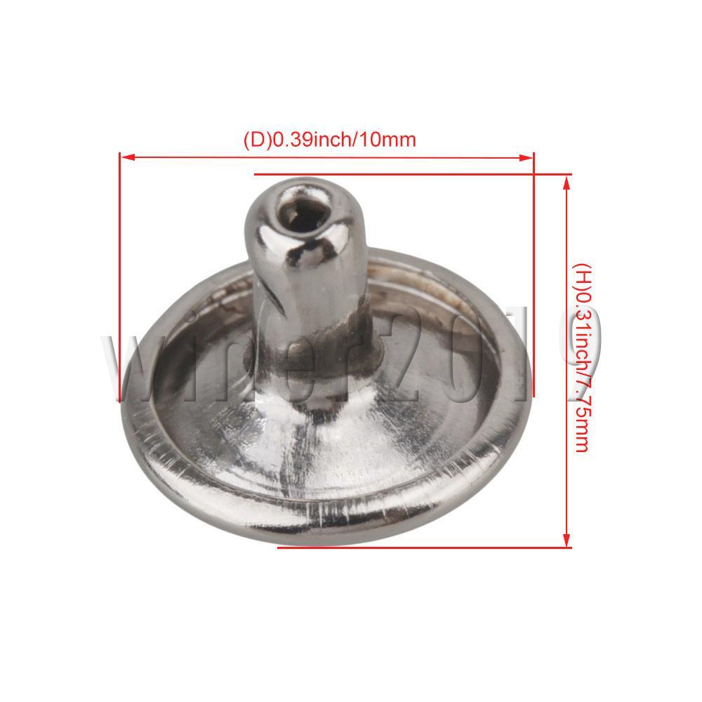 400pcs 10x6mm Silver Double Cap Side Pyramid Stud Spike Rivet Craft Tacks