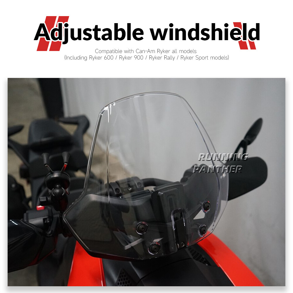 Adjustable Windscreen Windshield Wind Screen Shield For Can-Am Ryker 600 900