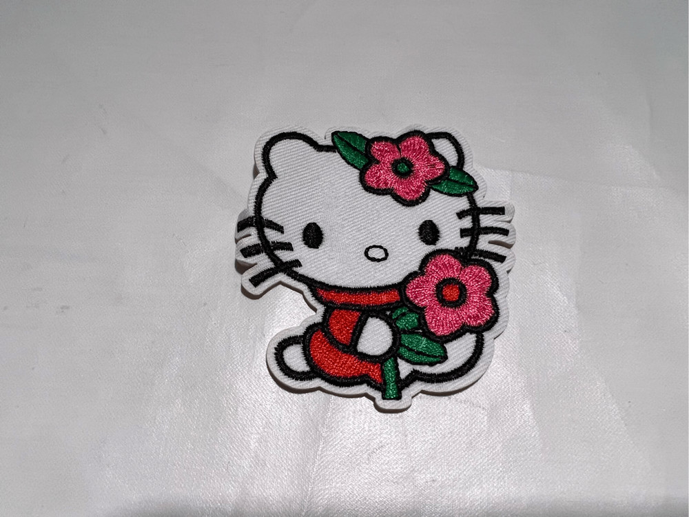 Hello Kitty with Flower Iron on Patch