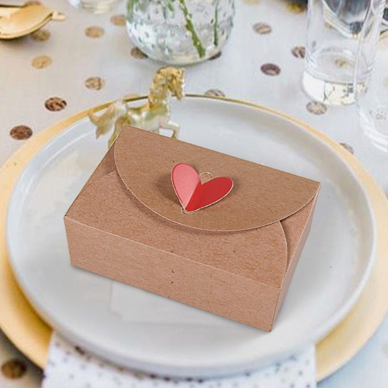 Multipurpose Romance Envelope Style Box Recycled Paper Heart Themed Fasteners