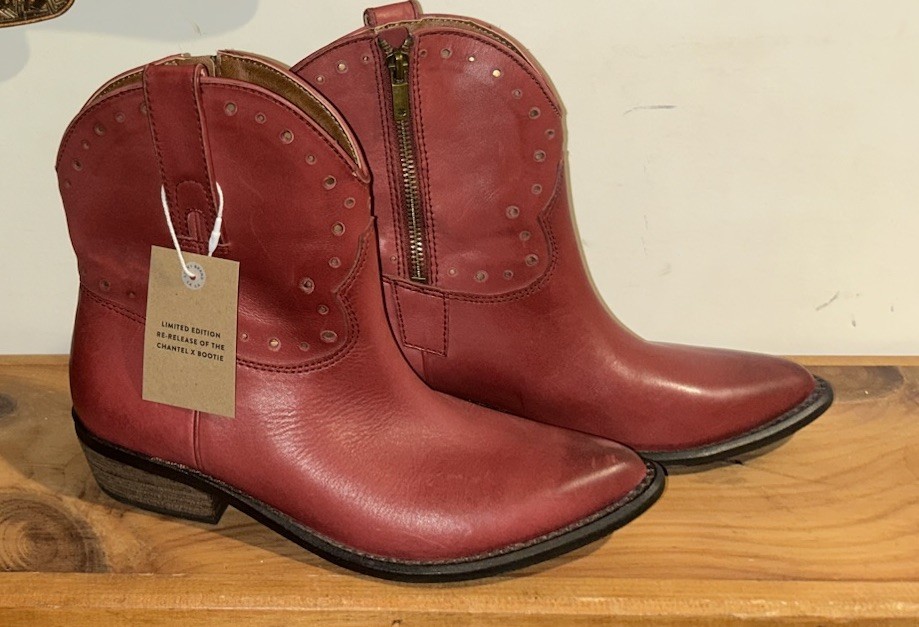 LUCKY BRAND Red Leather Ankle Boot Size 7