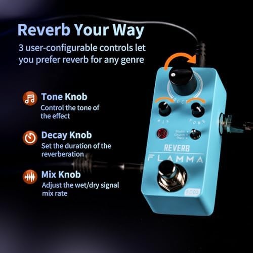 Mini Reverb Pedal Guitar Digital 3 Effects