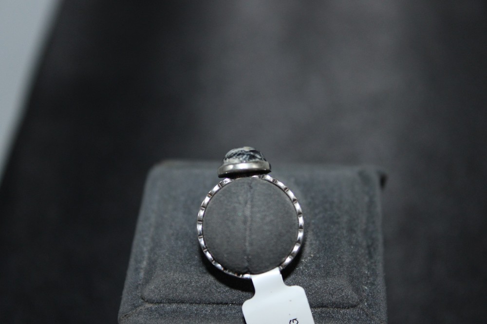 White Buffalo And Sterling Silver Ring Size 6.5