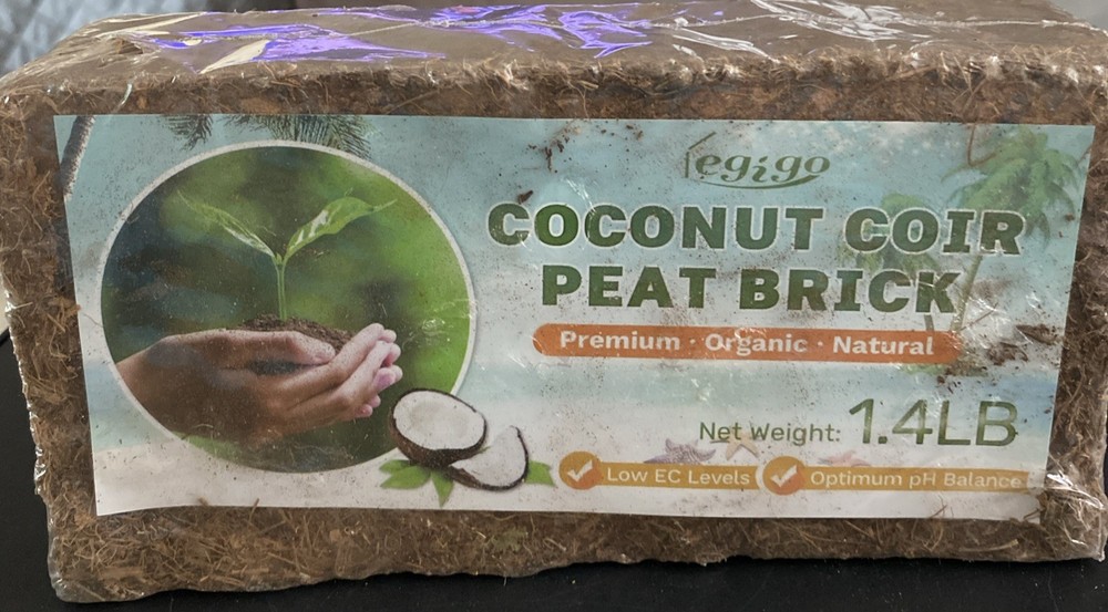 Pack of 1 Organic Coco Coir Bricks- 100% Natural Compressed Coco Peat Brick Coco