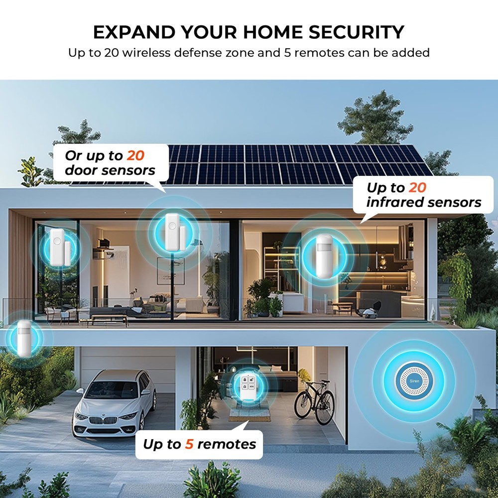 PGST Wireless Home Alarm System,Smart Security System with Tuya 8 PCS