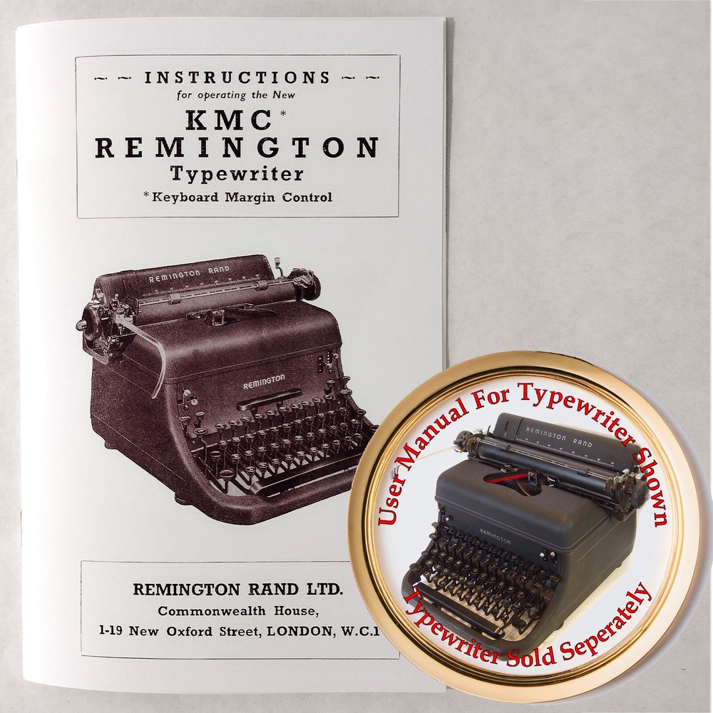 Remington KMC Typewriter Owner's Manual User Manual Instruction Manual Guide
