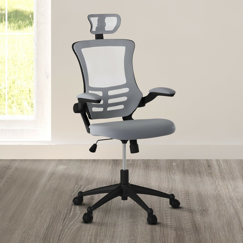 Techni Mobili Modern Mesh Back Task Chair w/ Flip-up Armrest & Hight Adjustment