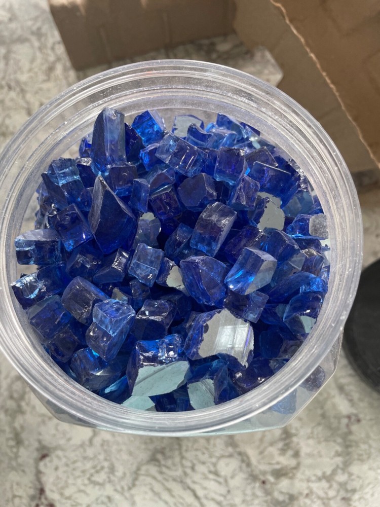 1/2” Tempered Blue Fire Glass