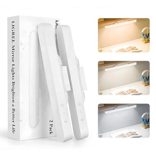 4W Vanity Lights for Mirror, Dimmable Magnetic Rechargeable Mirror Light（2 Pcs）