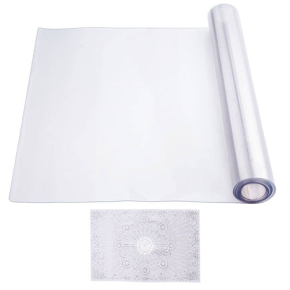 Plastic Table Cover 24 x 96 Inch 1.5 mm Thick Clear Table Protector Rectan