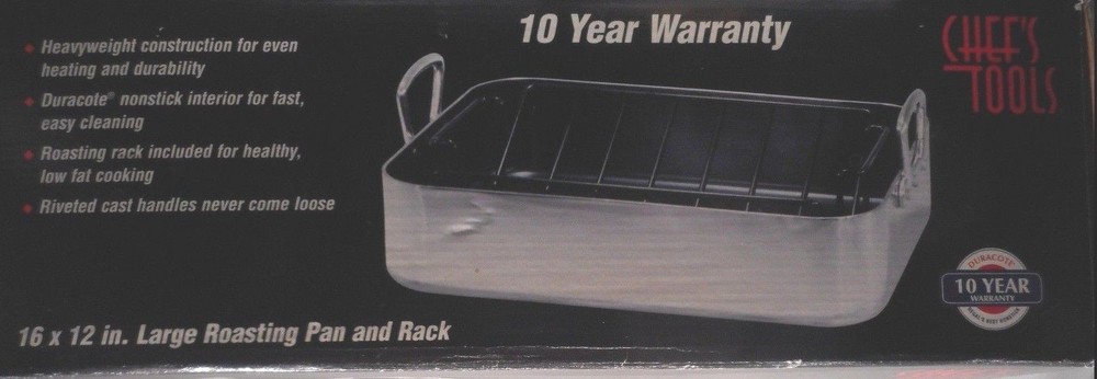 NOS -CHEF'S TOOL / REGAL WARE 16" * 12" Roasting Pan & Rack DUROCOTE
