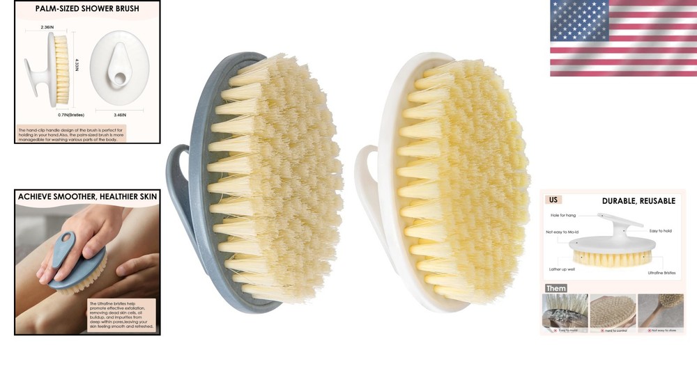 Exfoliating Shower Brush Set - Durable & Effective Cellulite Treatment, 2 Pack