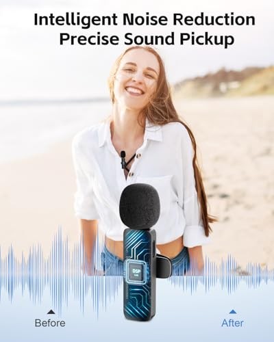 3-in-1 Wireless Lavalier Microphone for iPhone&Android,mini Microphone for