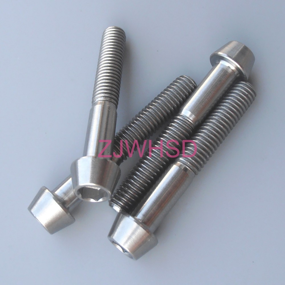 4pcs M6 x 40 Ti Titanium Screw Bolt Allen Hex Taper Socket Cap Head