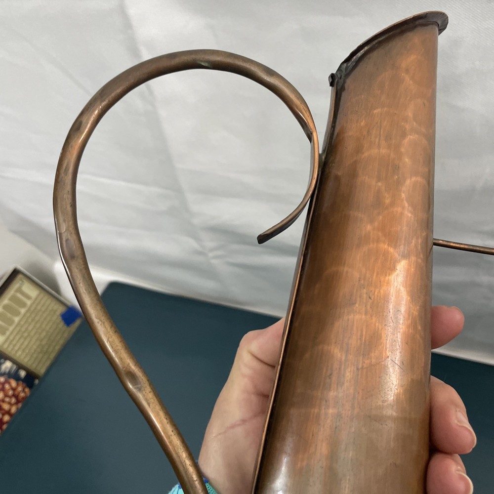 2 vintage, hand-hammered copper pitcher Primitive Rustic Decor