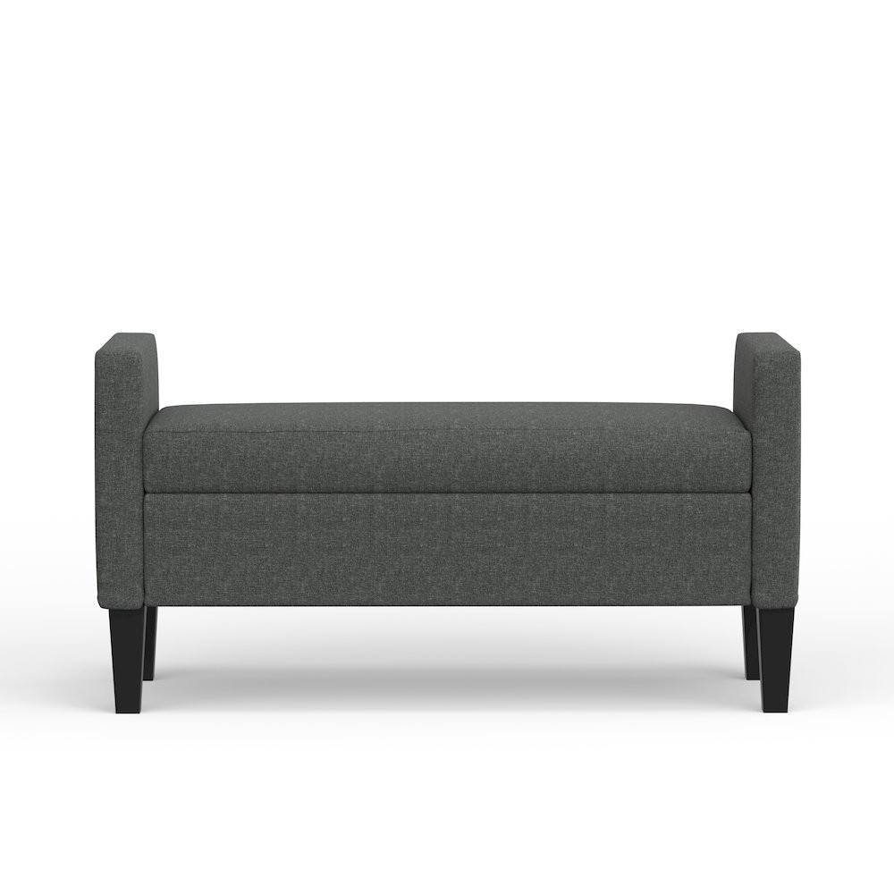 46" Storage Bench with Arms - Dark Gray