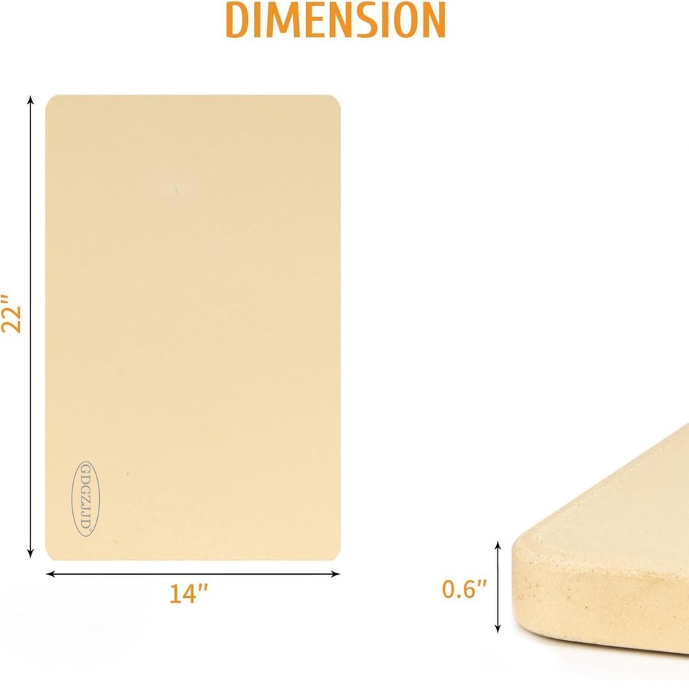 Extra Large Pizza Stone 22" x 14",Cooking Stone for Grill Rectangular, Baking...