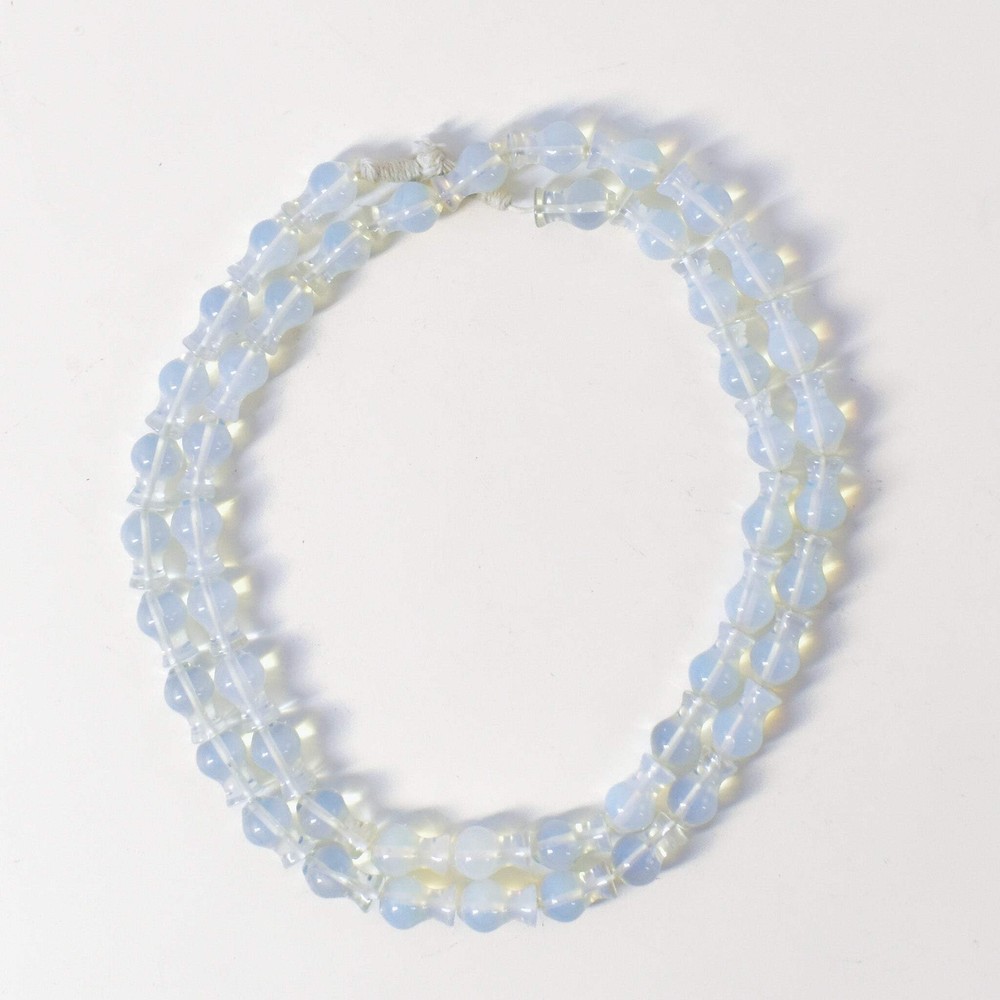 Opalescent Moon Beads Czech 50 Inch