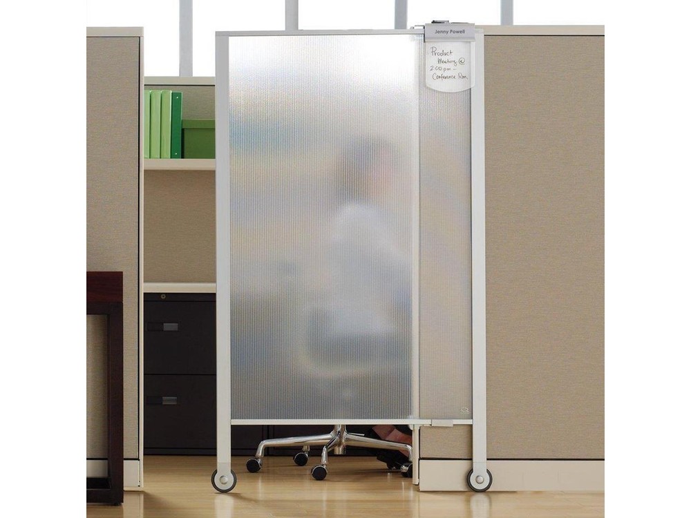 Quartet Premium Workstation Privacy Screen 38w x 64d Translucent Clear/Silver