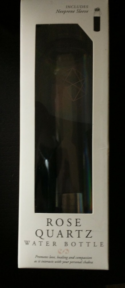 Rose Quartz Water Bottle, with Neoprene Sleeve