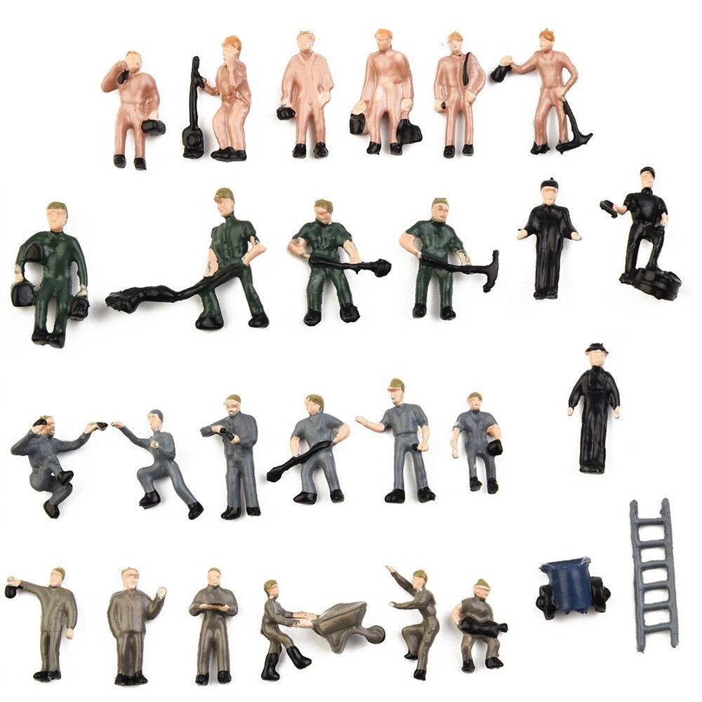 Figures Painted Figures Scale 1:87 25 Different Poses 50pcs Painted Figures