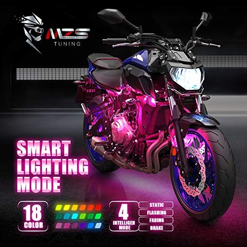 Motorcycle LED Light Kit Multi-Color Neon RGB Strips, Wireless Smart Remote