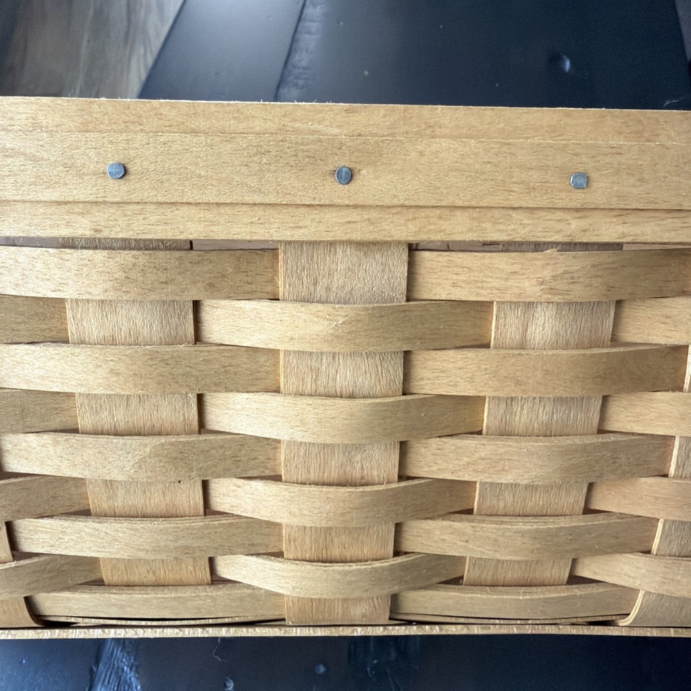 Longaberger 2004 Large Desktop Basket w/ Dividers & Plastic Protector Excellent!