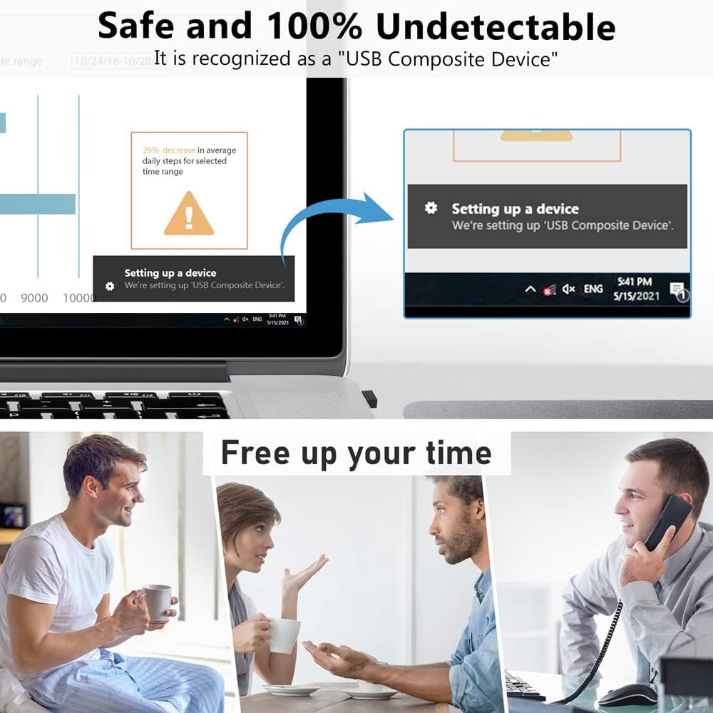 Mouse Jiggler Undetectable USB Mouse Mover NO Software Required for Computer, Au