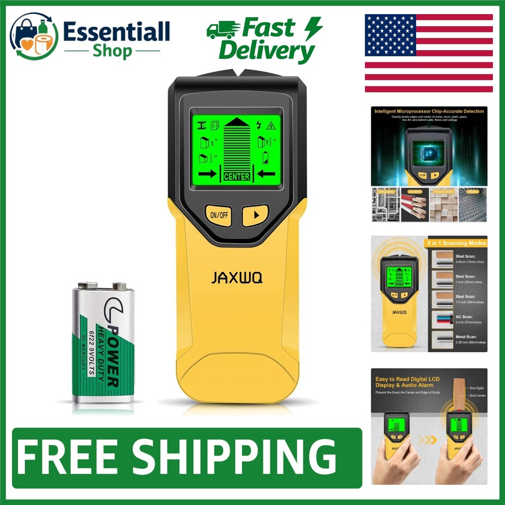 5-in-1 Stud Finder Wall Scanner with HD LCD Display - Precise Detection Tool