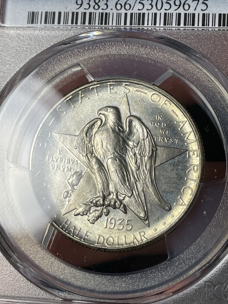 1935-D PCGS MS66 CAC Texas Commemorative Silver Half Dollar Semi-PL