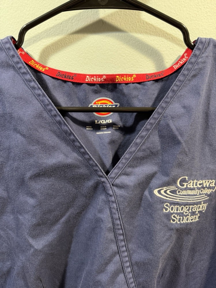Dickies Gateway Community College Sonography Student Smock, Size Large Blue