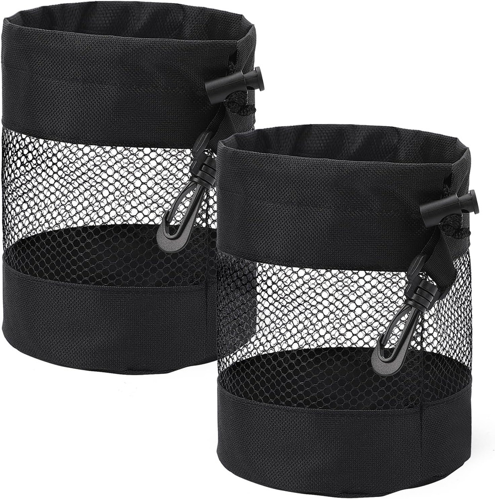 2 Pack Golf Ball Storage Bags, Nylon Mesh Drawstring Organizer Pouch