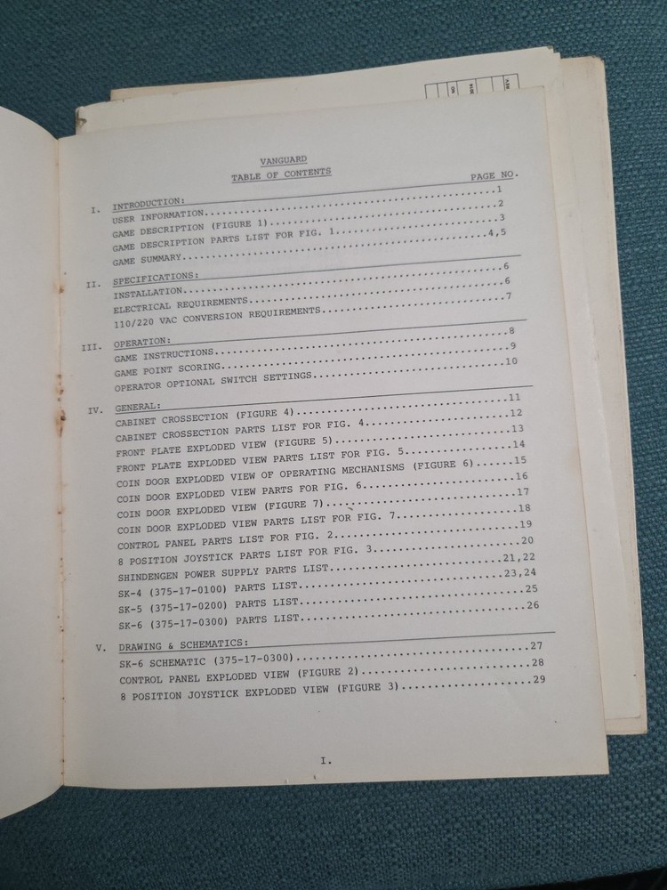 Centuri Vanguard Service Manual Arcade Game