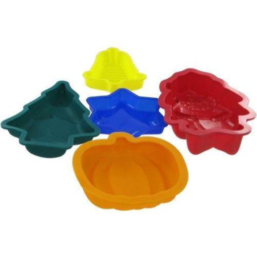Carefree Kitchen Mini Silicone 5-piece Holiday Bakeware