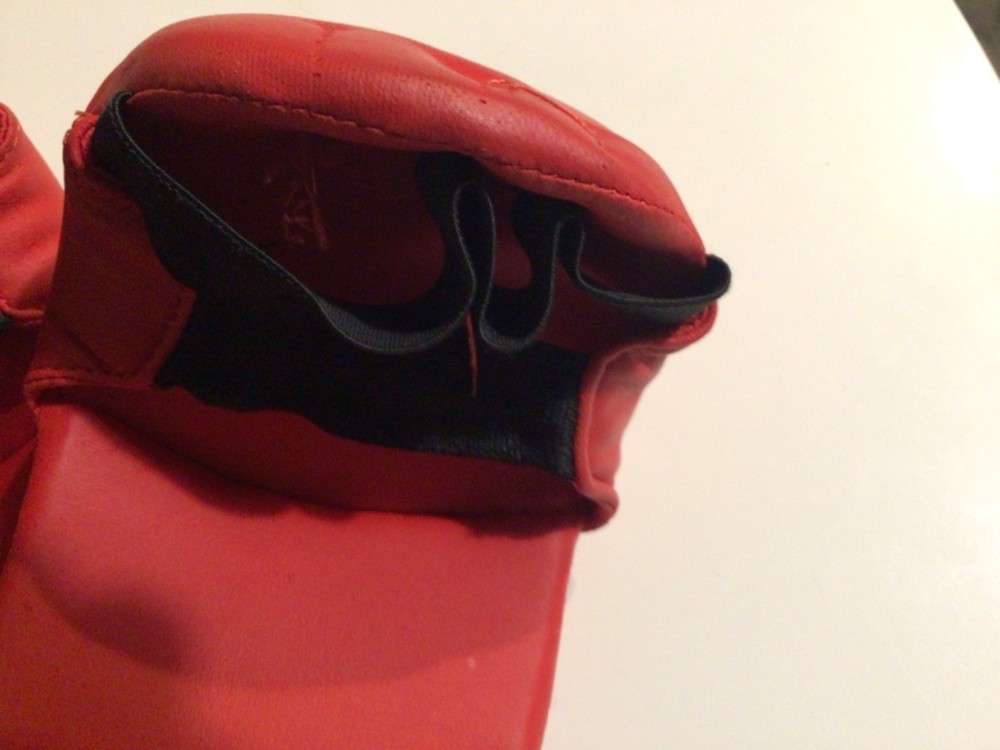 ProForce Gladiator karate sparring mitts. red and blue size medium