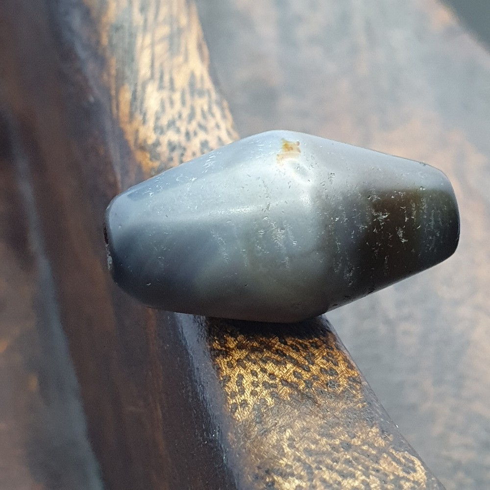Antique Persian Himalayan Blue Chalcedony Agate Bead