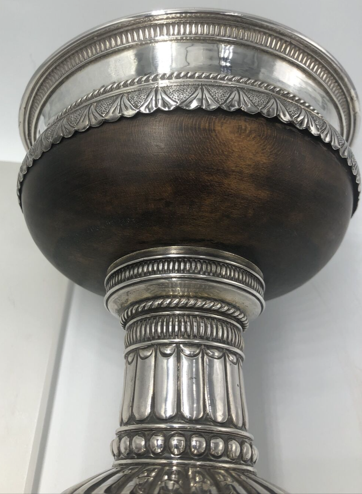 Arts & Crafts Silver Standing Mazer A E Jones Tudor Cup Birmingham 1921