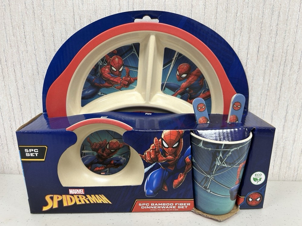 Marvel Spider-Man 5pc Bamboo Fiber Dinnerware Sets