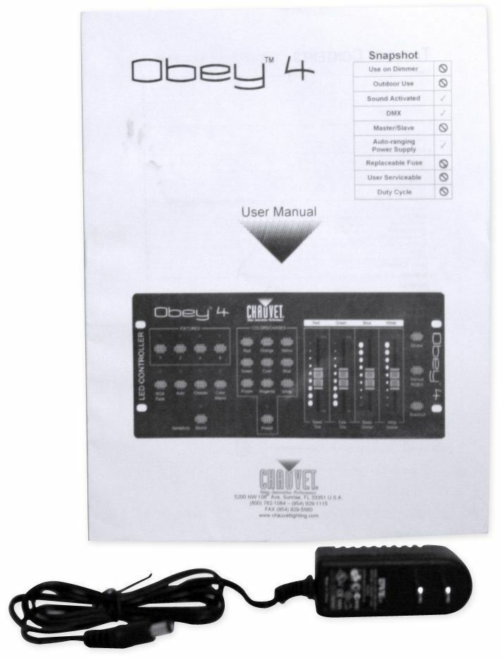 Chauvet Obey 4 Channel Wireless DMX-512 Light Controller+Receiver+Transmitter