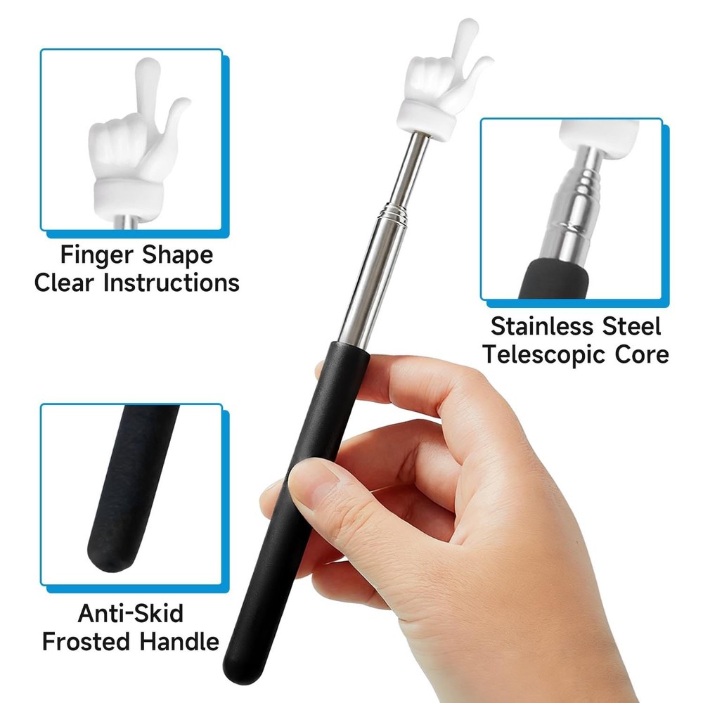 VOVIGGOL 2Pcs Telescopic Teachers Pointer, Extendable Hand Pointer Blue