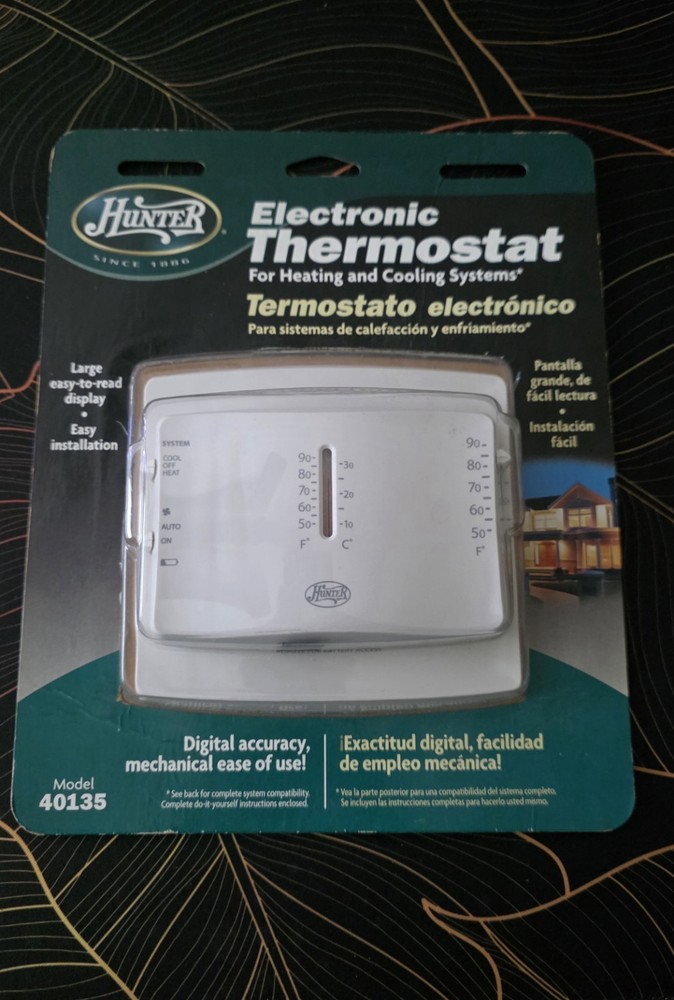 Hunter Electronic Thermostat For Heating and Cooling Systems #40135
