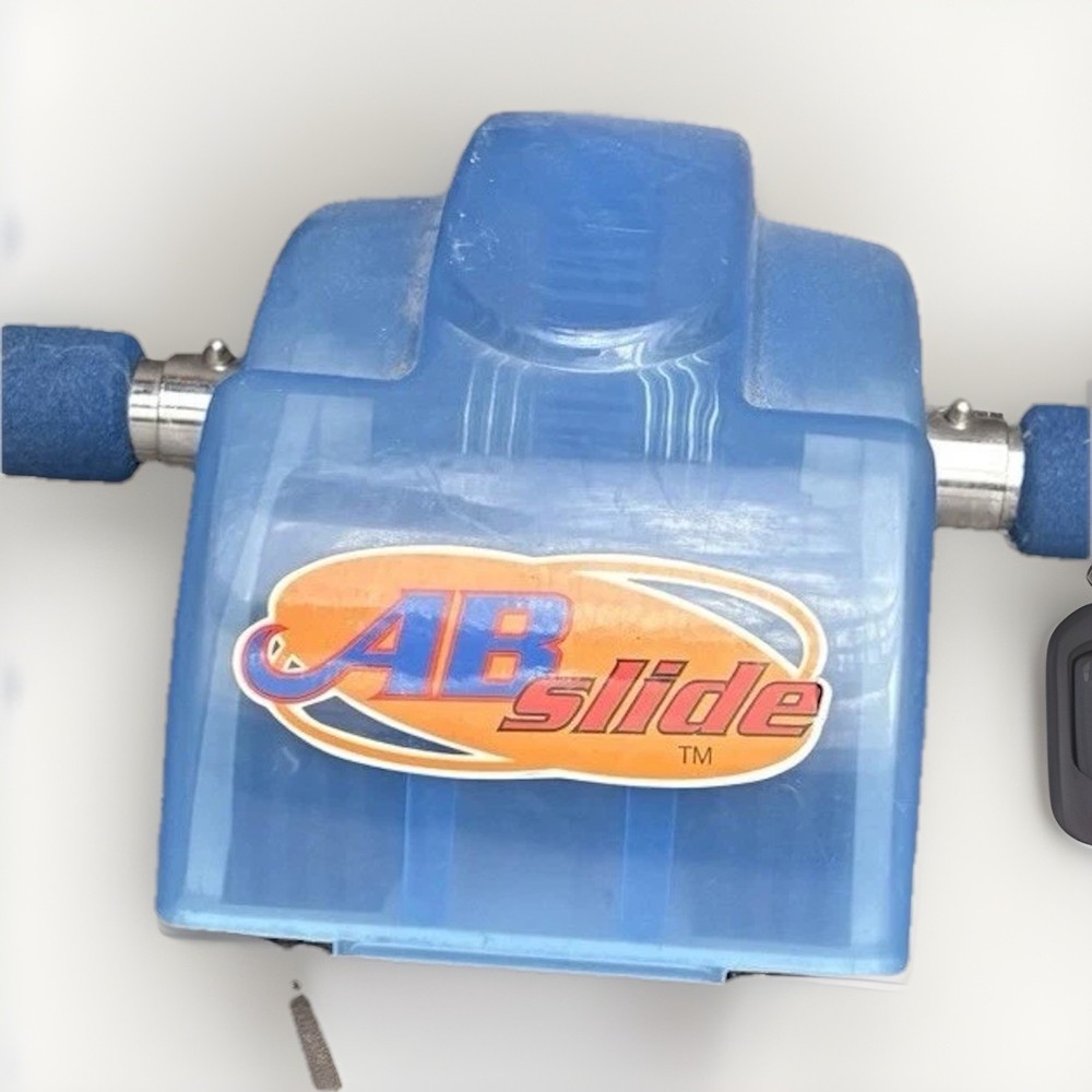 Vintage AB Slide Abdominal Exercise Roller Blue Foam Handles Gym Training