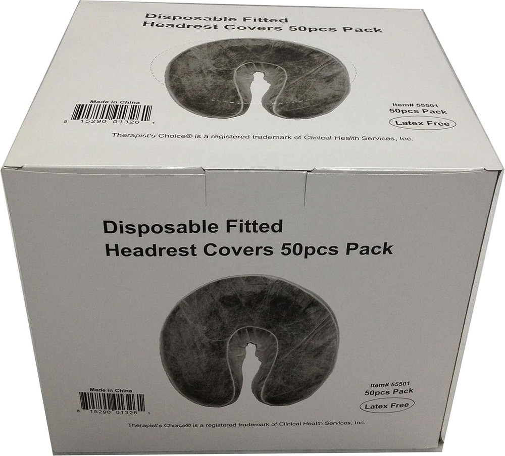 ® Disposable Fitted Face Rest Covers, (50 Pcs per Box), Color: WHITE
